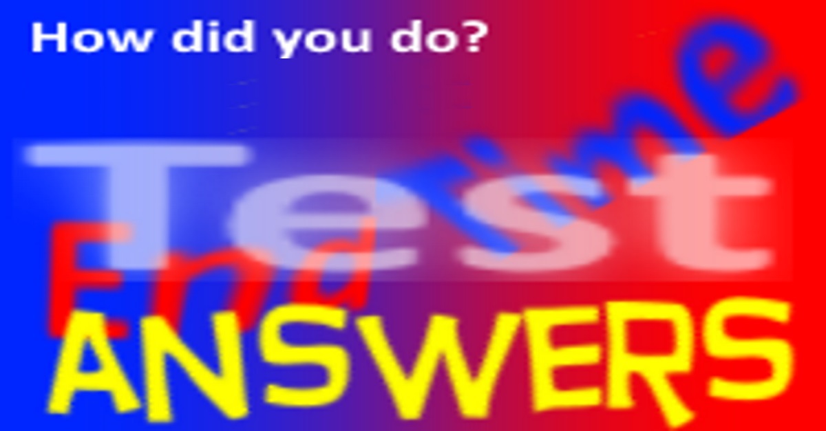 End Time Test (Answers)